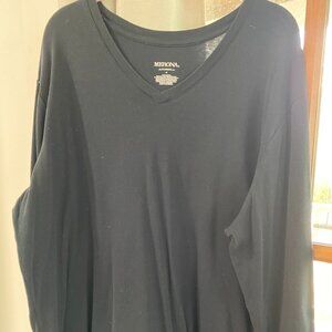 MERONA BRAND BLACK SIZE 4X WORE ONCE LONG SLEEVE V NECK TOP